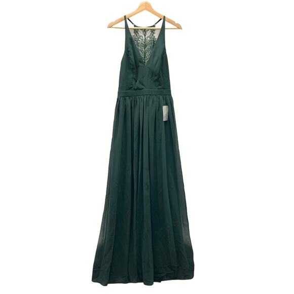 Lulus Everlasting Beauty Lace Maxi Dress Dark Emerald - Picture 1 of 5